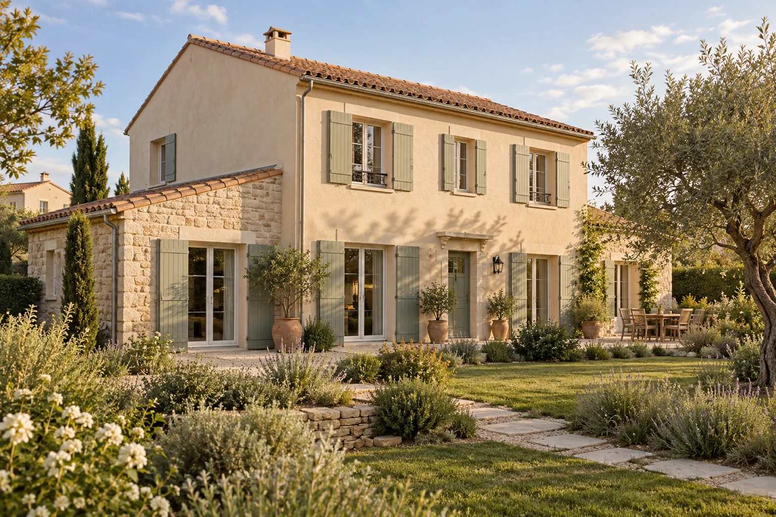 Maison française et jardin, visuel d’illustration