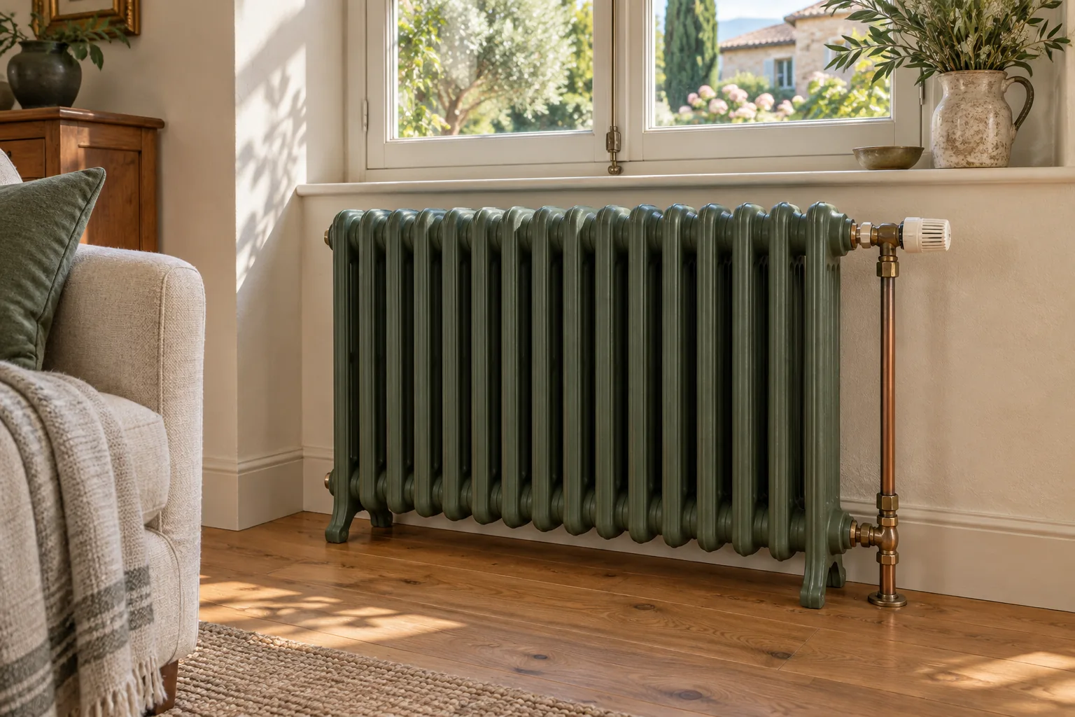Radiateur à eau dans une maison, visuel d’illustration